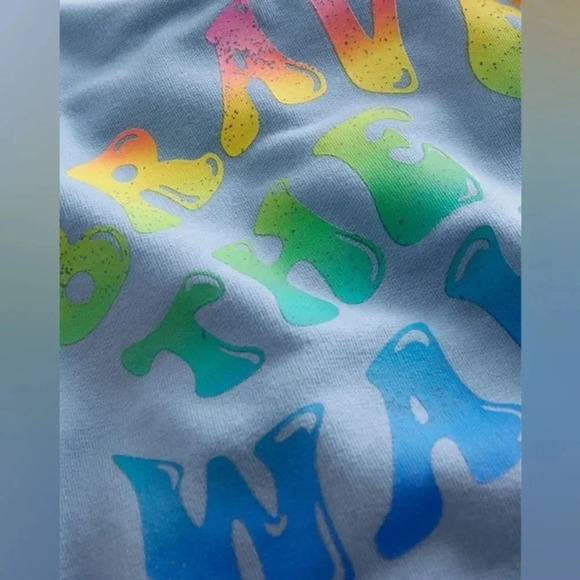 New BODEN Logo Graphic Sweatshirt  Brave The Wave Kids 13-14y 164cm Pebble Blue - Picture 4 of 11